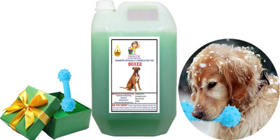 swacch Boxer Dog Shampoo + Rubber Dumbbell Toy I Playing & Teeth Cleaning I Combo Pack Conditioning Neem Alovera Dog Shampoo(5 L)