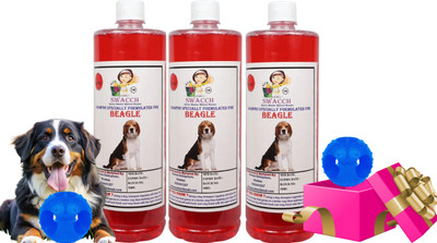 swacch Beagle Dog Shampoo + Goofy Ball Rubber Chew Toy Combo Pack Conditioning Strawberry Dog Shampoo(3 L)