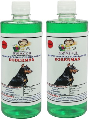 swacch Doberman Dog Shampoo (500ml) (Pack of 2) Conditioning Neem Alovera Dog Shampoo(1000 L)