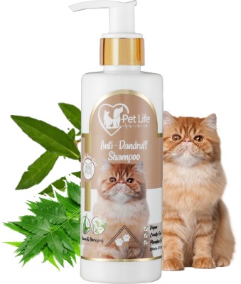 Pet Life Pure Organic Anti - Dandruff Shampoo For Cat | Effective To Anti-Fungal, Anti-Bacterial, Flea And Tick & Relieves Itching - Safe & Effective Pet Friendly Formula For All Cat Breeds Anti-dandruff, Anti-itching, Flea and Tick, Anti-fungal Neem Cat Shampoo(200 ml)