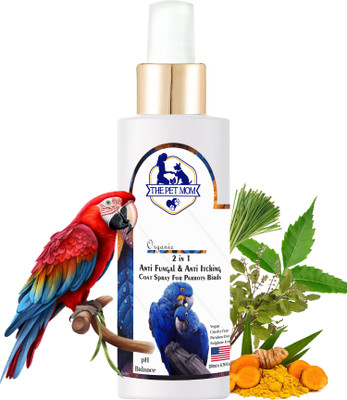 THE PET MOM 2-In-1 Antifungal & Anti-Itching Coat Spray For Parrots Birds, Relief Irritation Anti-itching, Anti-fungal, Itch Relief ,Natural, Bird Skin & Coat Care | Anti Fungal Spray For All Bird Breed, Bird Shampoo(200 ml) THE PET MOM 2-In-1 Antifungal & Anti-Itching Coat Spray For Parrots Birds, Relief Irritation Anti-itching, Anti-fungal, Itch Relief ,Natural, Bird Skin & Coat Care | Anti Fungal Spray For All Bird Breed, Bird Shampoo(200 ml)