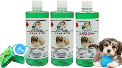 swacch Spike Ball Chew Toy + Lhasa Apso Dog Shampoo Combo Pack Conditioning Neem Alovera Dog Shampoo(1500 ml)