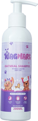 wagmart Organic Wagmart Pet Life Oatmeal Pet Shampoo Allergy Relief, Anti-dandruff, Anti-fungal, Anti-Bacterial, Itch Relief No Fragrance Dog, Cat Shampoo(200 ml)