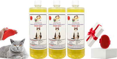 swacch Indian Billi Shampoo + Bath Brush with Adjustable Straps Conditioning Lemon Cat Shampoo(3 L)