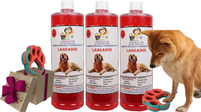 swacch Labrador Dog Shampoo + Paw Shape I Rubber Toy For Teething , Playing Conditioning Jasmine Dog Shampoo(3 L)