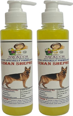 swacch Premium Shampoo For German Shepherd (200ml) (Pack of 2) Conditioning Lemon Dog Shampoo(400 ml)
