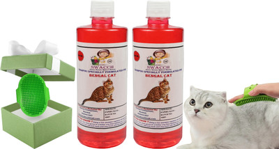 swacch Bengal Cat Shampoo + Bath Brush with Adjustable Straps Conditioning Strawberry Cat Shampoo(1000 ml)