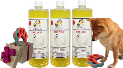 swacch Maltese Dog Shampoo + Paw Shape I Rubber Toy For Teething , Playing Conditioning Lemon Dog Shampoo(3 L)