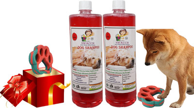 swacch Dog Shampoo + Paw Shape I Rubber Toy For Teething , Playing & Training Conditioning Jasmine Dog Shampoo(2 L)