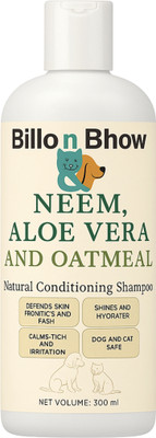 BILLO N BHOW Neem, Aloe Vera and Oatmeal Shampoo Flea and Tick, Conditioning Nil Dog, Cat Shampoo(300 ml)