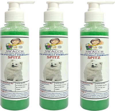 swacch Premium Shampoo For Spitz (200ml) (Pack of 3) Conditioning Neem Alovera Dog Shampoo(600 ml)