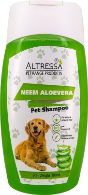 ALTRESSA Neem Aloe Vera Pet Shampoo for Hair Rejuvenation, pH Balanced, Boost Volume for Shiny & Smooth Hair, 300 ml Anti-dandruff, Anti-itching, Conditioning Neem, Aloe Vera Dog Shampoo(300 ml)
