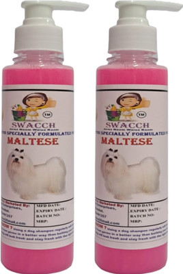 swacch Premium Shampoo For Maltese (200ml) (Pack of 2) Conditioning Rose Dog Shampoo(400 ml)