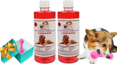 swacch Dog Shampoo + Rubber Dumbbell Toy , Interactive & Playing I Combo Pack Labrador Conditioning Jasmine Dog Shampoo(1 L)