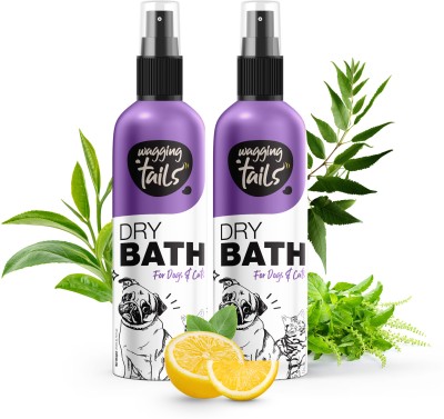 Wagging Tails Dry Bath Waterless and Tearless Pets for Dogs and Cats 200ml - Pack of 2 Conditioning Natural Dog Shampoo(200 ml)