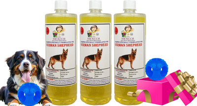 swacch German Shepherd Dog Shampoo + Goofy Ball Rubber Toy Combo Pack Conditioning Lemon Dog Shampoo(3 L)