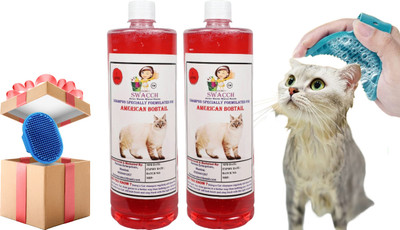 swacch American Bobtail Shampoo + Bath Brush with Adjustable Straps Conditioning Jasmine Cat Shampoo(2 L)