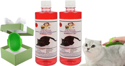 swacch Bombay Cat Shampoo + Bath Brush with Adjustable Straps Conditioning Jasmine Cat Shampoo(1000 ml)