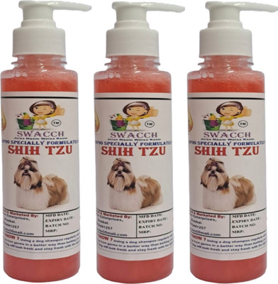 swacch Premium Shampoo For Shih Tzu (200ml) (Pack of 3) Conditioning Jasmine Dog Shampoo(600 ml)