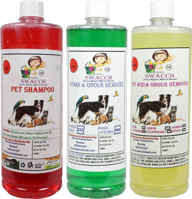 swacch Shampoo(Jasmine)+Deodorizer(Jasmine)+Stainremover(Lemon) ( pack of 3) Pet Conditioner(3000 ml)