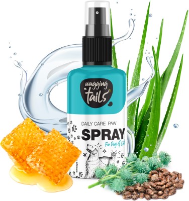 Wagging Tails Daily Care Paw Spray for Dirty, Chapped & Muddy Paws 100ml Suitable Dogs & Cats Pet Spa Kit