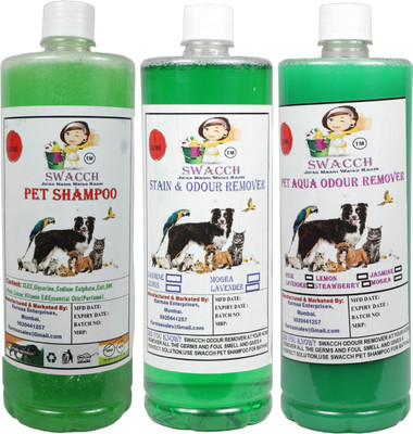 swacch Shampoo(Neem Alovera)+Deodorizer(Jasmine)+Stainremover(Jasmine) (pack of 3) Pet Conditioner(3000 ml)