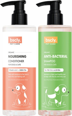 bscly Anti-Bacterial Dog Shampoo & Nourishing Conditioner Combo Pet Spa Kit