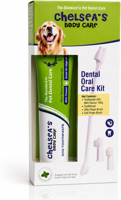 Ektek Biocare 4 in 1 Dog Cat Teeth Cleaning Kit | Toothbrush Finger Brush Oral Care Kit -Mint Pet Toothpaste(For All Dog, Cat , Kitten & Puppies Pet Breed)