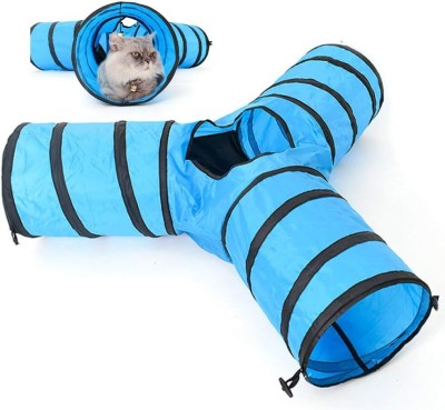 Emily Pets Cat Tunnel Collapsible 3 Way Play Toy Tube Fun Hideaway Interactive Play Toy Polyester Training Aid For Cat