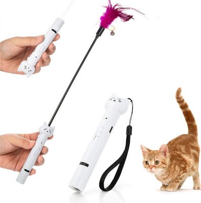 Qpets USB LED Laser Pointer for Chasing Interactive Cat Toys Stainless Steel Fetch Toy For Cat