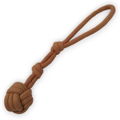 My Super Paws Knot Ball with 2 Knots & Pulling Loop Natural Cotton Rope Toy Cotton Tug Toy, Chew Toy, Fetch Toy For Dog