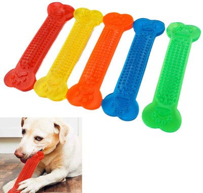 Petyantra Rubber Transparent Flat Bone Chew Toy Suitable for All Small to Medium Dogs Rubber Chew Toy For Dog