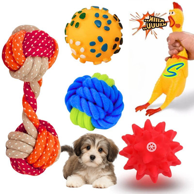 PETZLUV YOUHAVEDEAL Dog Toy Combo for Puppy | Interactive & Teething Toy for Medium Dogs Rubber Squeaky Toy, Ball, Fetch Toy, Tug Toy, Chew Toy For Dog