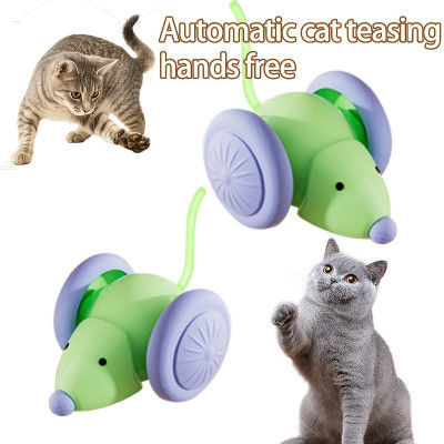 WENGONVILA Interactive Smart Cat Toy – Self Running Rolling Mouse for Cats Plastic Fetch Toy For Cat
