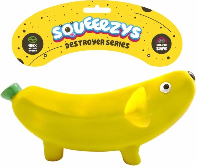 Squeeezys Squeeezys Latex banana dog Rubber Chew Toy For Dog