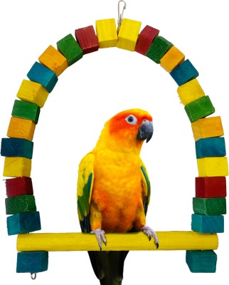 CONGO NATURAL PARROT TREAT Colored 12 Inch Swing For Conure, Amazon And Other Birds Wooden Training Aid For Bird