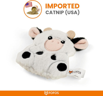 fofos Floppy Crinkle Cat Toy Cow Rubber Training Aid For Cat