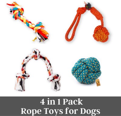 Foodie Puppies Durable Cotton Chewable Rope Teething Playing Toy for Small to Medium Dogs, Combo Cotton Chew Toy, Fetch Toy, Soft Toy For Dog