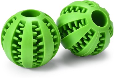 DogTrust Dog Treat Toy Ball green color 1 pcs Rubber Chew Toy, Treat Dispensing Toy For Dog