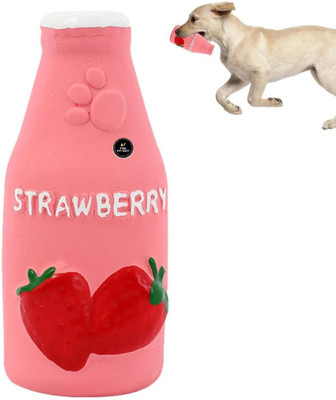 PSK PET MART Interactive Pattern Latex-Rubber Squeaky Chew with Fruit Smell Bottle Toy Rubber Squeaky Toy, Fetch Toy, Chew Toy, Rubber Toy For Dog & Cat