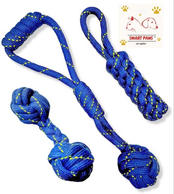 SMART PAWS Attractive Poly Cotton Mix Chew Dog Toys Rope |Small , Medium, Adult Polyester, Cotton Chew Toy For Dog
