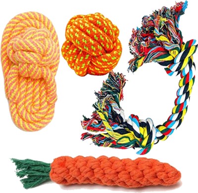 YOUHAVEDEAL Rope Toys For Dogs | Dog Toys | 2 Knot (Color May Vary) Cotton Chew Toy, Ball, Tough Toy, Training Aid For Dog