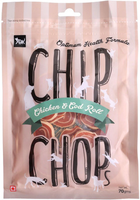 Chip Chops Chicken & Codfish Rolls Dog Meaty Treat - 70 gm Chicken, Fish Dog Treat(0.07 kg)