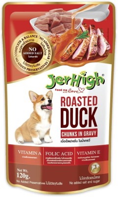 jerhigh Jerhigh Wet Dog Food, Gravy Roasted Duck pack of 12 Chicken Dog Treat(70 g, Pack of 12)