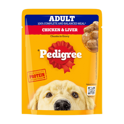 PEDIGREE Gravy Chicken, Liver Chunks 70 g Wet Adult Dog Food