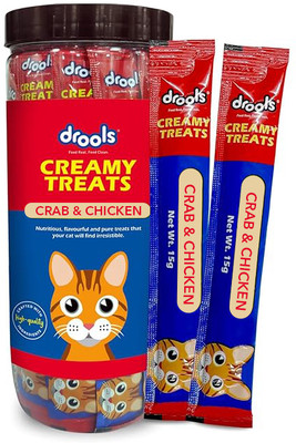 Drools Creamy Lickable Crab and Chicken Cat Treat(375 g, Pack of 25)