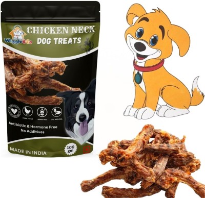 WiggleBoo Dried Chicken Neck Treats for Dogs, Puppy, Natural Snack with Protein & Flavor Chicken Dog Treat(100 g)