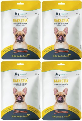 Wiggles Barkstix Dog Treats for Training Adult Puppies, 400g - Soft Chicken Chew Stick Chicken Dog Treat(400 g, Pack of 4)