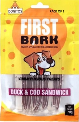first bark FIRST BACK DUCK N COD FLAVOR - 3 Duck Dog Treat(70 g, Pack of 3)