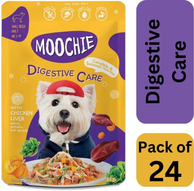 Moochie Wet Dog Food Digestive Care Formula Chicken Liver, Carrot, Pumpkin and Spinach Liver, Chicken Dog Treat(2.308 kg, Pack of 24)